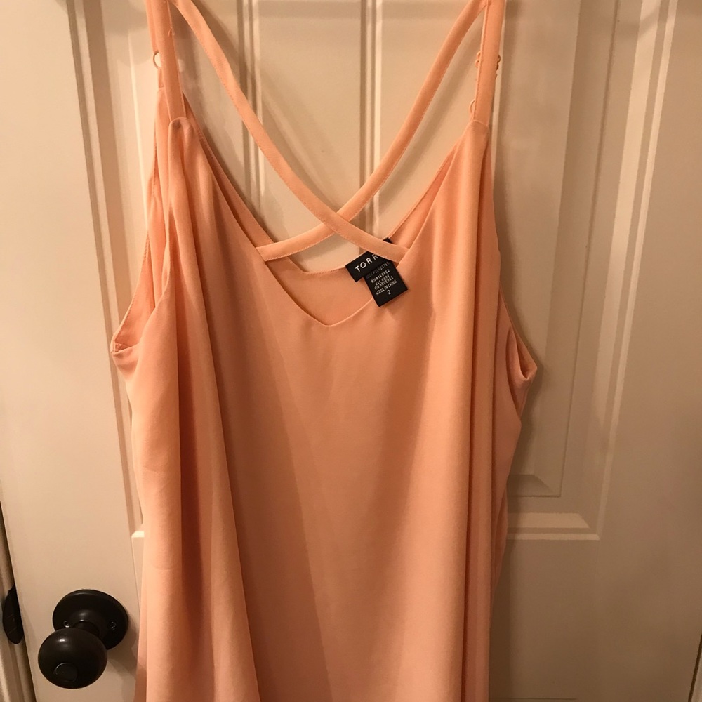 Torrid camisole top and black floral skirt